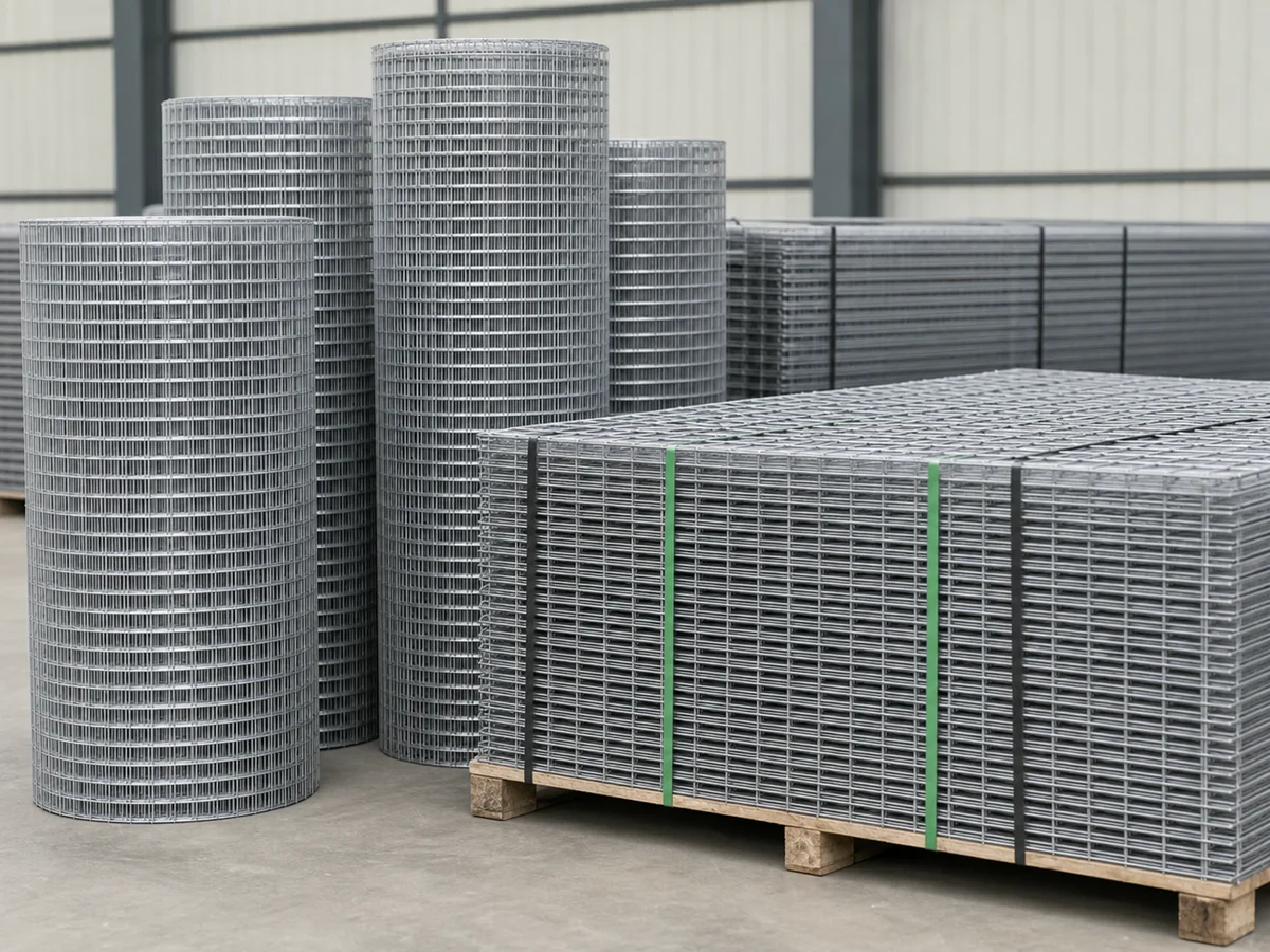 Welded wire mesh rolls and panels
